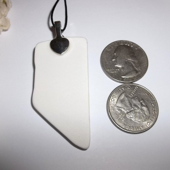 Silver Seashell Necklace Beach Theme Adjustable Length Tie Cord Medallion A968 - Picture 3 of 8